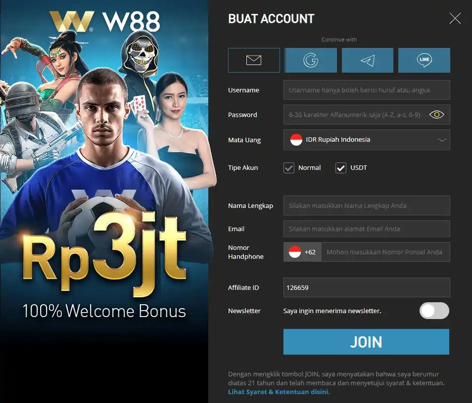 W88 Login